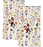 Miss Adola Flour Sack Kitchen Towels - Set of 2 Spring Dish Towels with Hanging Loop 18x26 Inch A...