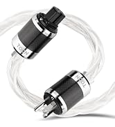 TODN 3ft Audiophile Audio Power Cable Silver-Plated OCC for HiFi Systems | 120°C High Temp C15 Hi...