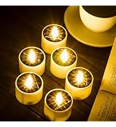 SoulBay 6pcs Solar Power Tea Lights Outdoor Candle Flameless Flicker IP65 Waterproof Rechargeable...
