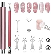 Plman Double-Head Cat Eye Nail Magnet Set, Nail Magnet Tool with Cat Eye Nail Magnet Beads and Na...