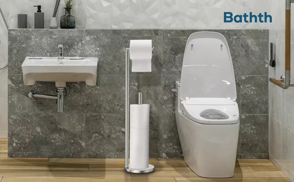 brushed nickel toilet paper holder stand