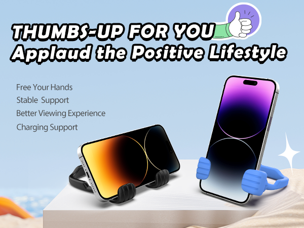 Stocking Stuffers for Teen Men Women Adults Gifts: Thumbs Up Phone Stand Holder Novelty Funny