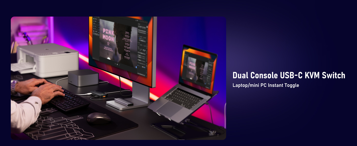 Dual Console USB-C KVM Switch