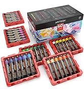 Arteza Acrylic Paint, Set of 60 Colors/Tubes (0.74 oz, 22 ml) with Storage Box, Rich Pigments, No...
