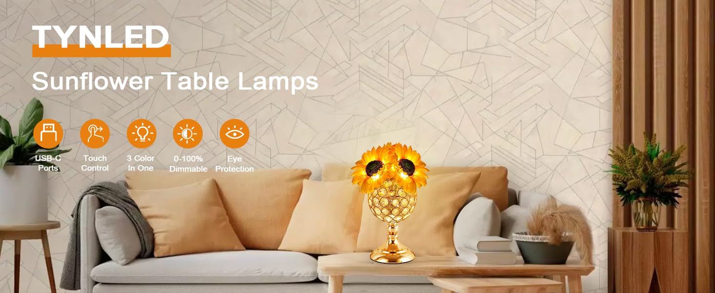 Sunflower Lamp Touch Table Lamp