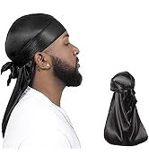 ForceWave 2 Pieces Silky Durag Pack for Men Women Waves, Premium Satin Deluxe Du-rag