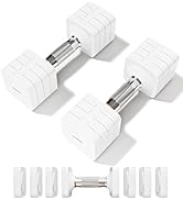 15LBS Adjustable Dumbbell Set, 4 in 1 Free Weights Dumbbells Set for Women Men Hand Weights Set A...