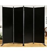 SUNALLY Room Divider 6FT Folding Privacy Screens, 4 Panel Fabric Divider for Room Separation, 88"...