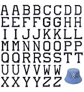 Jongdari Iron on Letters, 52 Pcs Alphabet Patches with Ironed Adhesive, Decorate Repair Patches f...