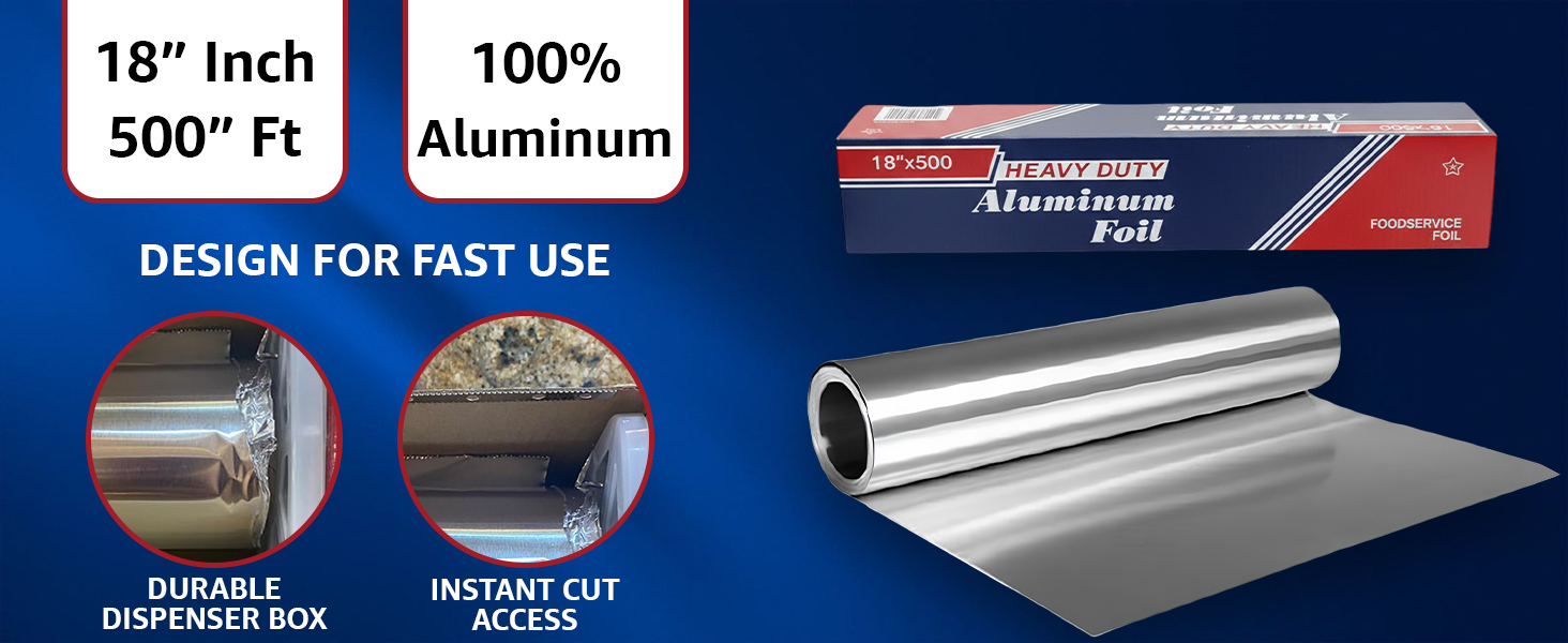 Heavy Duty Commercial Grade Food Safe Aluminum Foil Roll