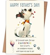 gerdiny Father's Day Dog Card, Fathers Day Cards Gifts for Dog Dad, Dog Dad Gifts for Men Husband...