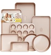 Slow Slog Baking Pans Set 8-Piece Bakeware Sets, Baking Sets for Cooking Nonstick Oven Pan Set, B...