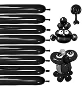 Thickening Latex 260q Black Balloons - 100pcs Long Twisting Balloons for Animal Model, Halloween,...