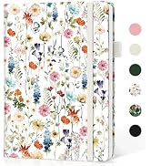 Taja Dotted Journal Notebook for Women & Men, Hardcover Leather Journal for Writing, A5 Dotted Jo...