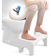 White Toilet Poop Stool, 7 Inch Height Squatting Potty Stool for Adults, Plastic Portable Toilet ...