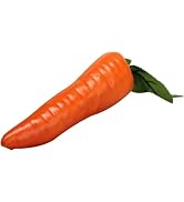 Sluswallow 1Pc Orange Artificial Vegetables Decorative Reusable Plastic Carrot Home Decor Excelle...