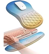 Hokafenle 2in1 Combination, Wave Keyboard Wrist Rest and Ergonomic Curvature Mouse Pad Wrist Supp...