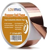 LOVIMAG Copper Foil Tape (1inch X 66 FT) with Conductive Adhesive for Guitar and EMI Shielding, C...