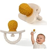 Chuya Baby Teether Toys 0-6 6-12 12-18 Months, 2 Pack Fried Chicken Leg Shape Silicone Baby Teeth...