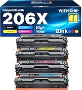 E-Z Ink 206X Toner Cartridges 4 Pack High Yield Compatible for HP 206X 206A W2110X W2110A to Use ...