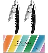 CORKAS Wine Key - 2Pack Handcrafted Professional Waiters Corkscrew, Compact Heavy Duty Wine Opene...
