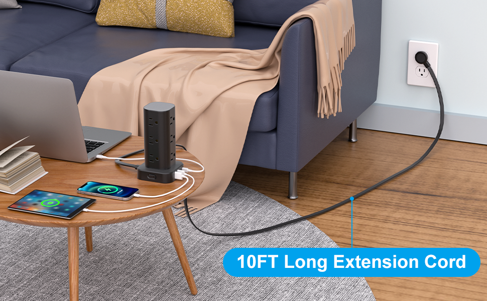 10FT long extension cord