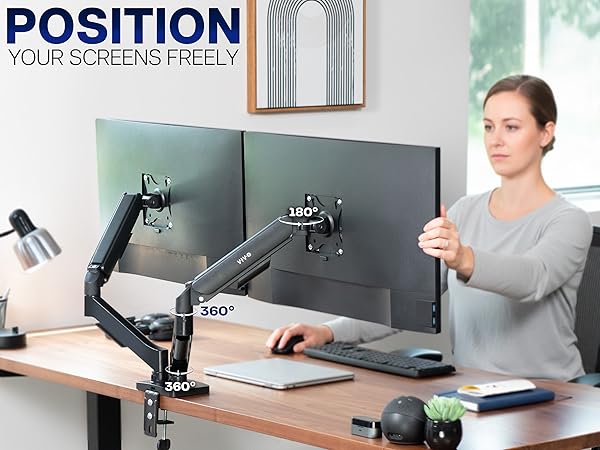 Dual Monitor Counterbalance Desk Mount