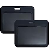 Larpur 2 Pack Horizontal ID Badge Holders Hard Plastic Card Cases with Clear ID Window for School...