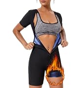 Sauna Suit For Women Weight Loss Sweat Vest Waist Trainers Lower Belly Fat Workout 4 in 1 Full Bo...