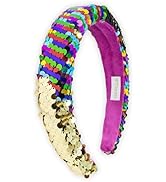 FROG SAC Flip Sequin Headband for Girls, Wide Headbands for Kids, Sparkly Sequined Toddler Hair B...