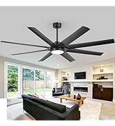 ZYD 72" Cieling Fan with Remote Control, Large Ceiling Fans with Lights Quiet Reversible DC Motor...