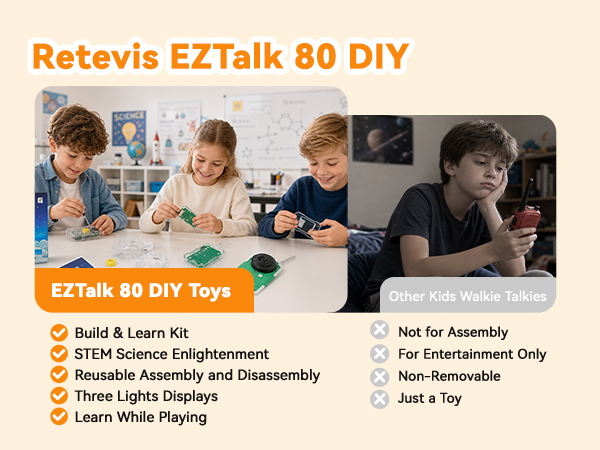 walkie-talkies for kids stem kits DIY electronics toys walkie talkies for boys birthday gifts