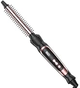 USHOW Small Curling Brush, Heated Round Brush with Dual Voltage & Adjustable Temperature, Smooth ...