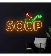 Soup Neon Sign, Soup Led Sign, Soup Neon Light, Food Shop Led Light, Japanese Restaurant Room Wal...