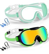 Aegend 2 Pack Swim goggles for Kids 3-15, Anti-Fog Anti-UV Wide Vision Waterproof, No leak Swimmi...