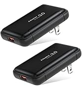 USB Wall Charger, Costyle 2 Pack 18W GaN Tech Slim Fast Charge 3.0 Port Fast Charging Block with ...