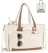 FIORETTO Corduroy Laptop Tote Bag for Women with 17 Pockets | Laptop Compartment, 40oz Cup Holder...