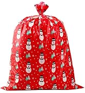 CCINEE Giant Christmas Plastic Gift Bag, 1 PC Christmas Red Snowman Plastic Celebration Gift Bag ...