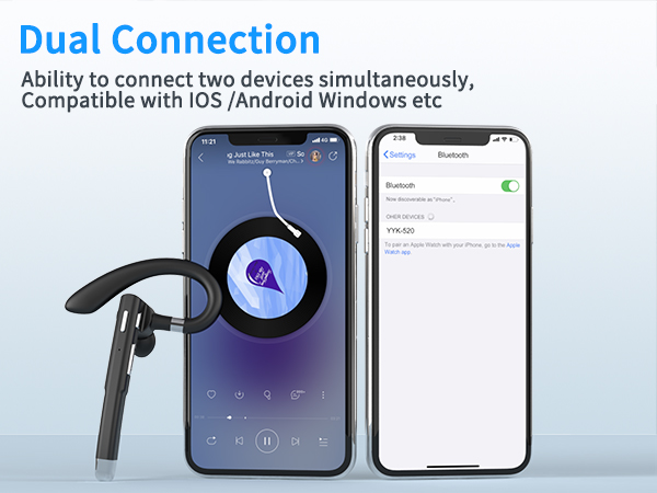 Bluetooth headset is equipped with V5.3 technology, compatible with iOS, Android, Windows, etc.