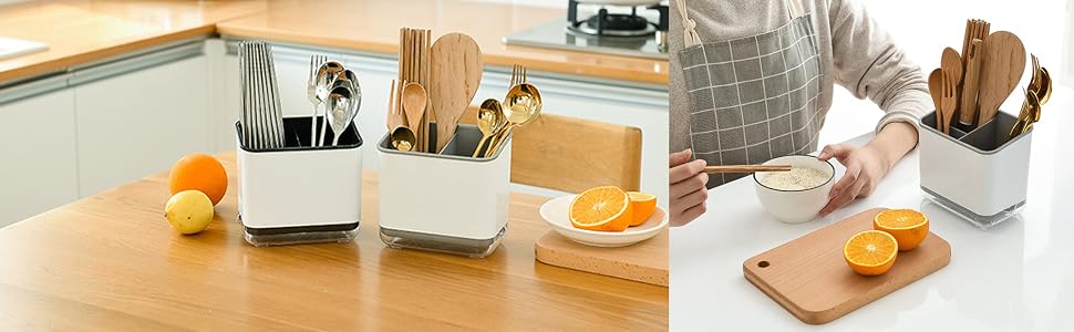 kitchen storage organization drawer organizer farmhouse decor utensil holder silverware organizers