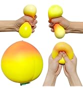 Kawaite Stretchy Stress Ball Yellow Peach Dough Ball (1 Pack) - Stress Balls for Kids and Adults,...