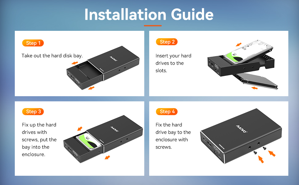 dual 2 bay hard drive hdd ssd raid enclosure for 2.5 3.5 inch hard disk