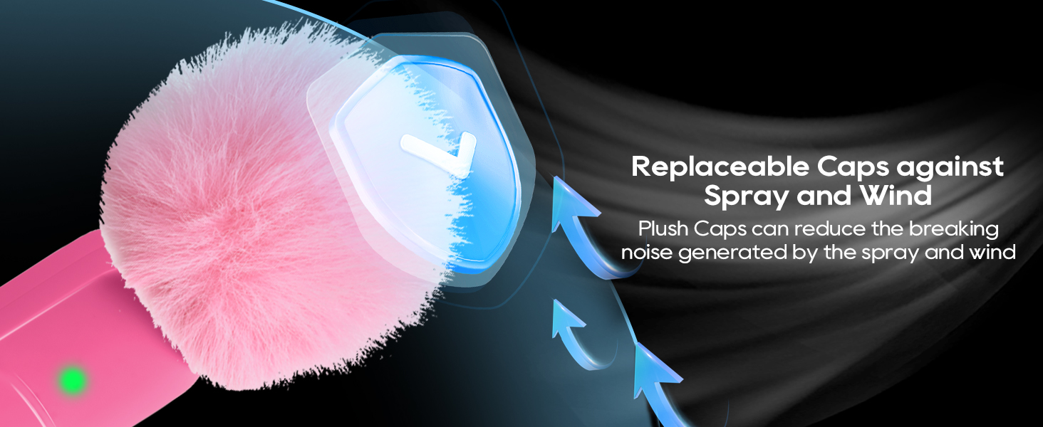 phone microphone with plush fluffy caps provide a clear sound quality