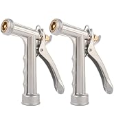 Garden Hose Nozzle, Water Hose Sprayer Nozzle with Threaded Front, Full Size Zinc Metal Pistol Gr...