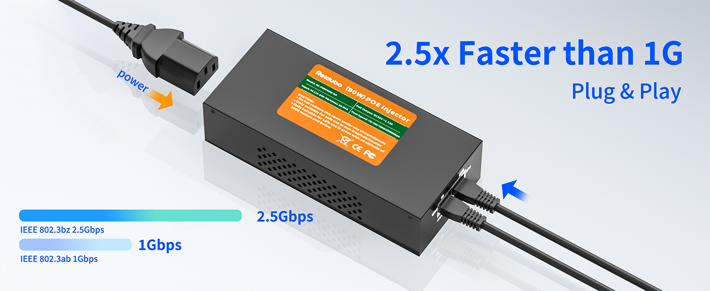2.5G poe injector 90w poe extender adapter