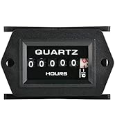 YOOREAL AC/DC 8-80V Mechanical Hour Meter Gauge,No Battery | Hourmeter,Waterproof for Tractor Gen...