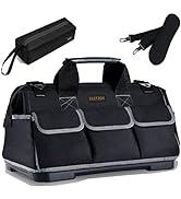 FASTECH 22-inch Wide Mouth Tool Bag with Water Proof Molded Base, Waterproof Tool Organizer Bag f...