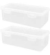 Luxshiny Bread Storage Bin 2Pcs Bread Box Kitchen Toast Box Airtight s Plastic Loaf Cake Keeper C...
