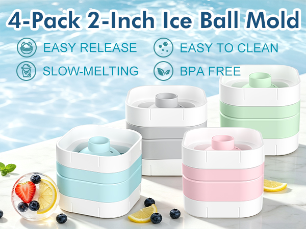 4-Pack 2-Inch Ice Ball Mold