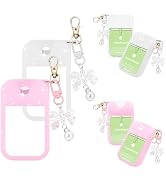 QIOFEARTH Silicone Case Compatible with Touchland Hand Sanitizer Spray Mist 1 oz with Bow Keychain